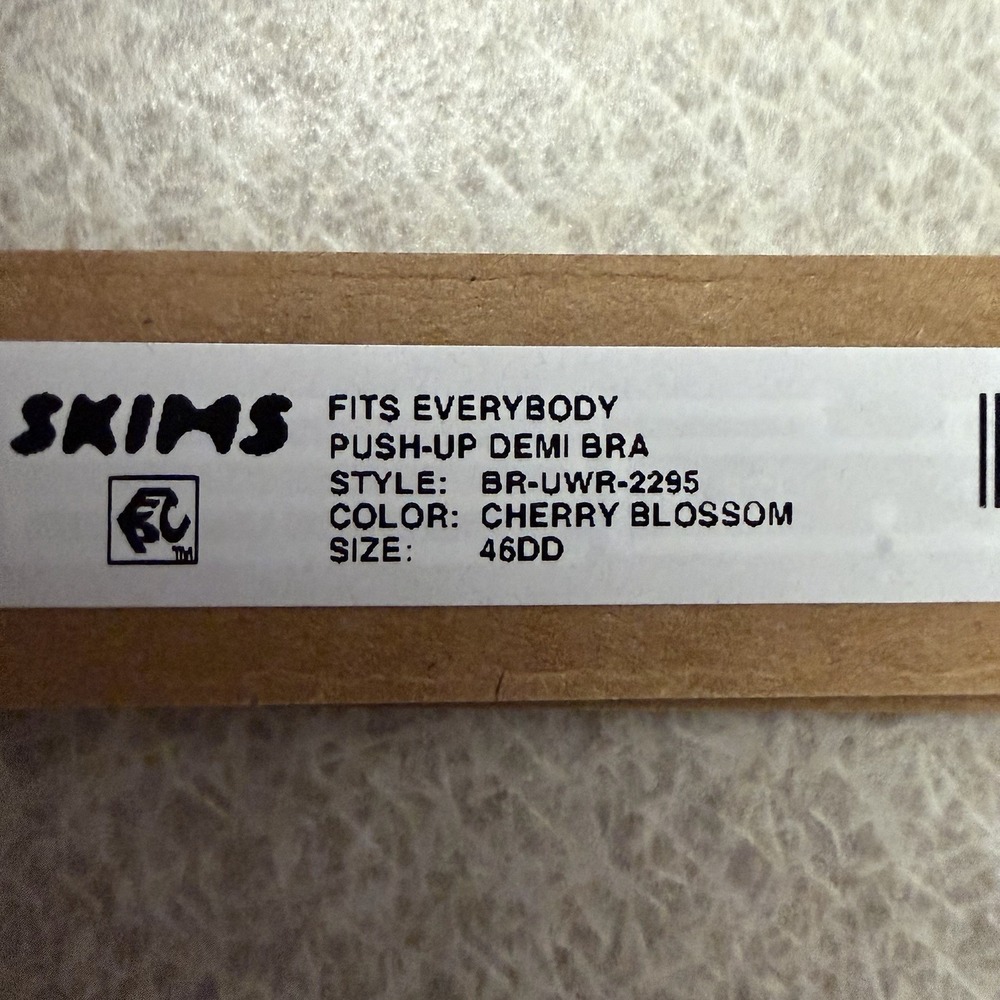 Skims Women's Fits Everybody‎ Push-Up Demi Bra DH3 Cherry Blossom Tonal 46DD NWT - Picture 5 of 5